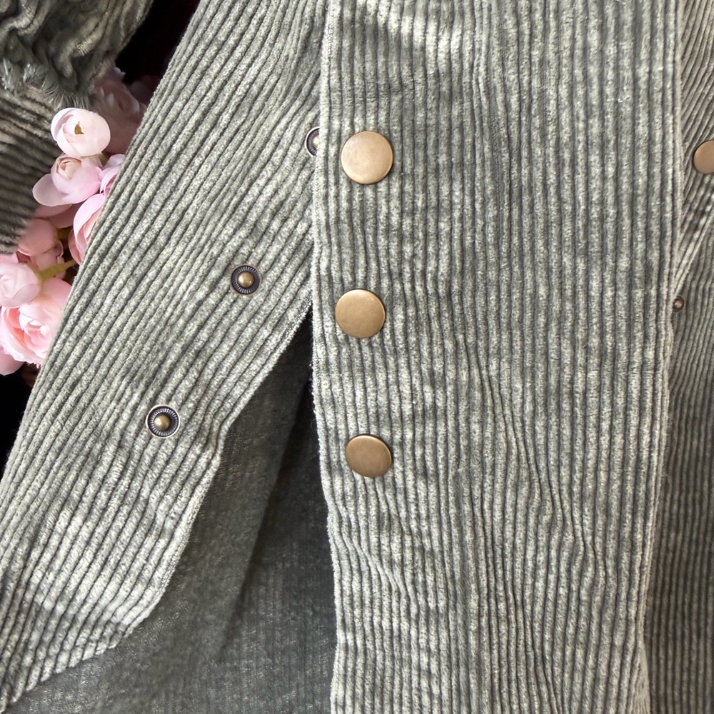 Oli & Hali Sage/ Grey Corduroy Utility Jacket - Picture 3 of 10